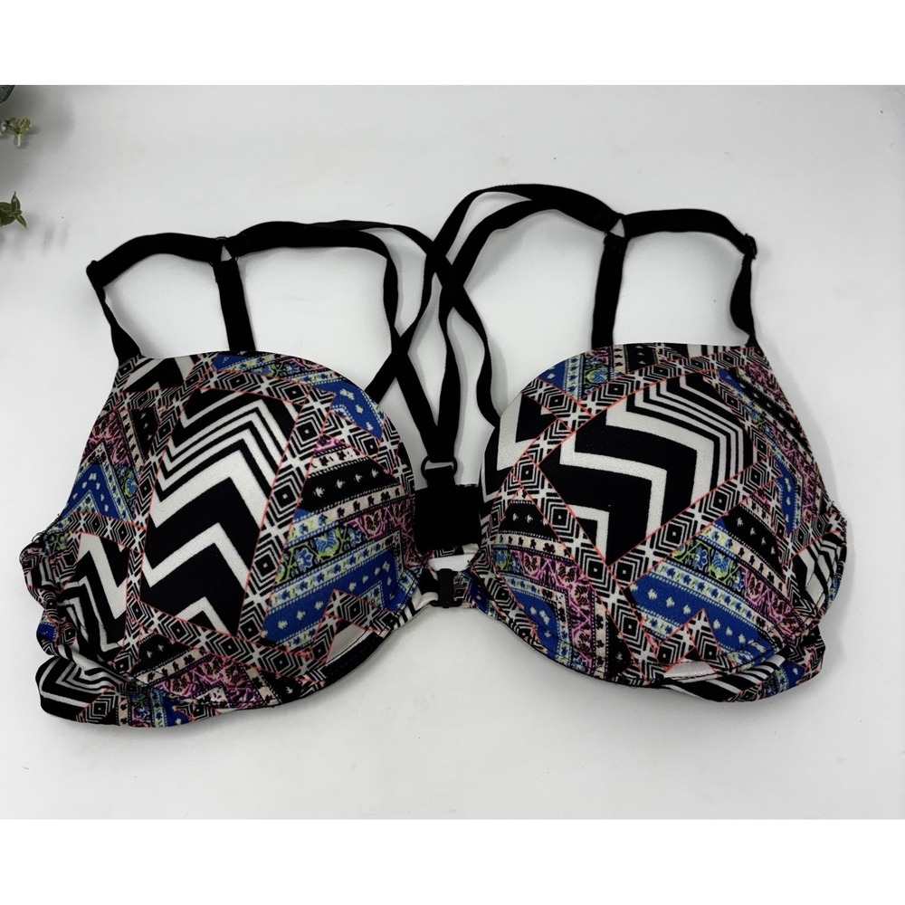 Victoria's Secret Very Sexy Push-Up Pigeonnant Bra 36C Geometric Print 2016